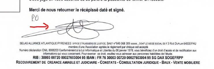 Capture de la zone signature