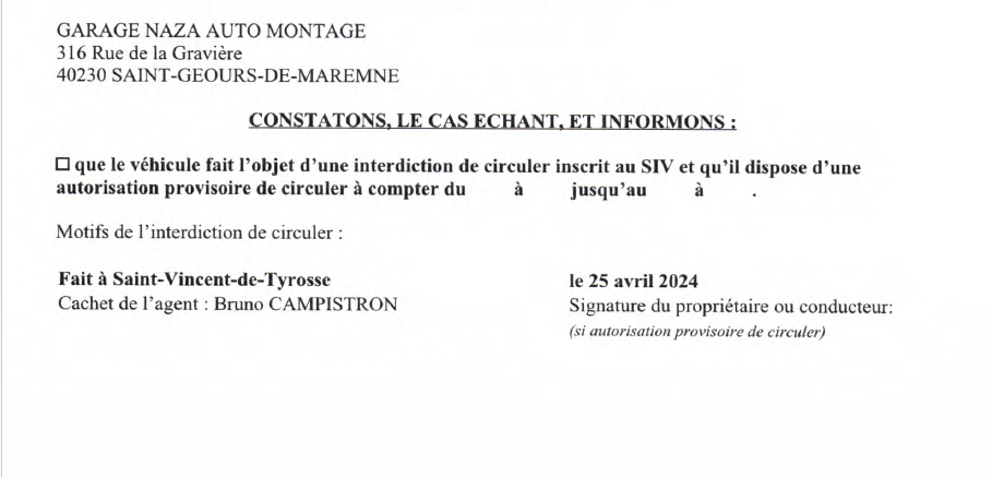 Capture de la zone signature