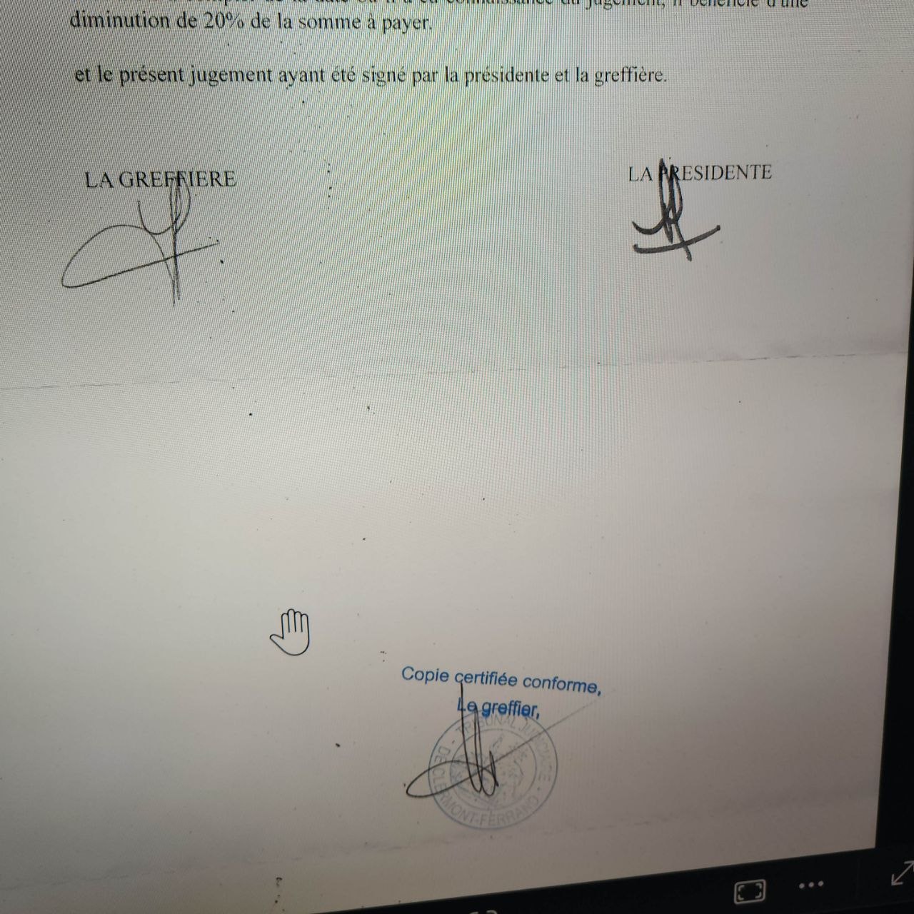 Capture de la zone signature