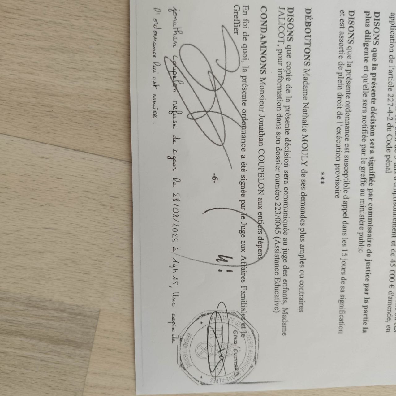 Capture de la zone signature