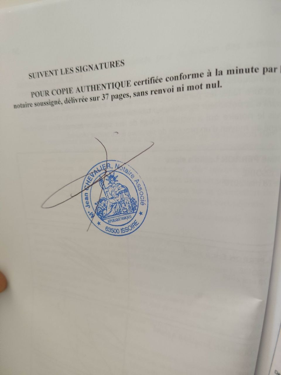 Capture de la zone signature
