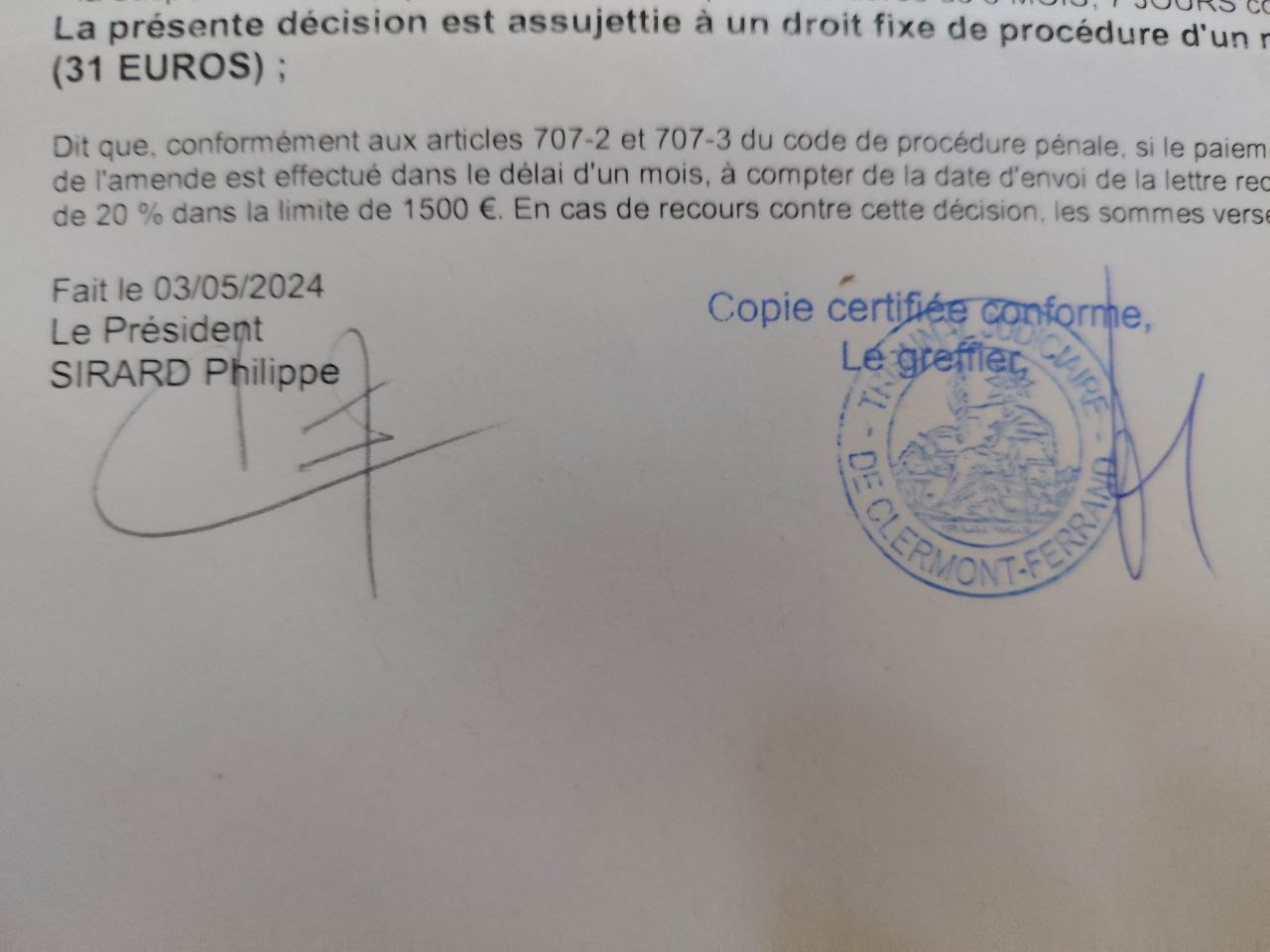 Capture de la zone signature