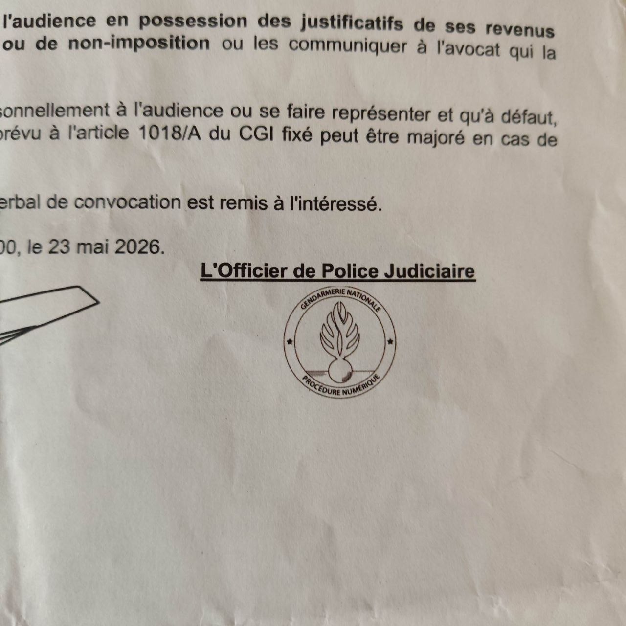 Capture de la zone signature