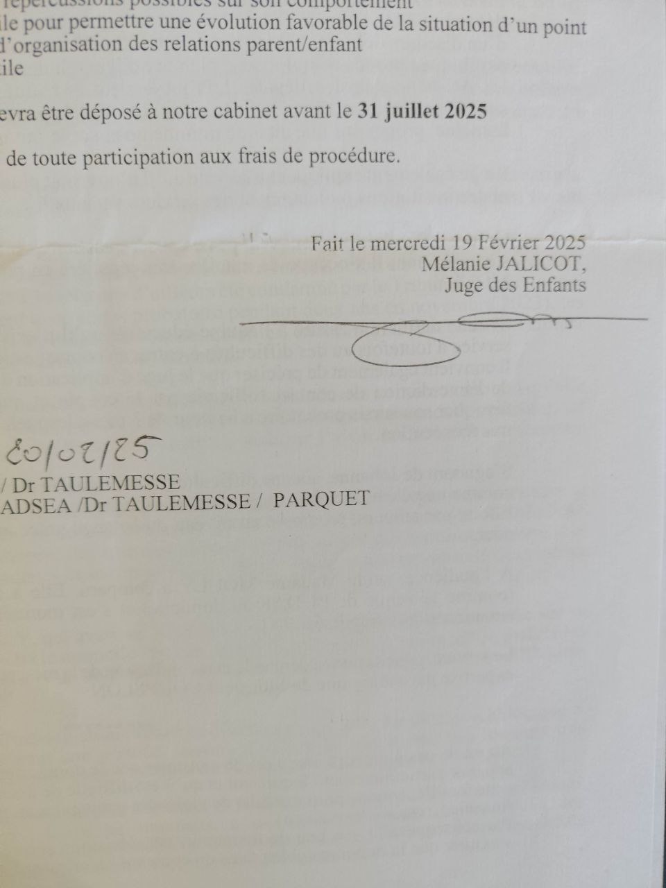 Capture de la zone signature
