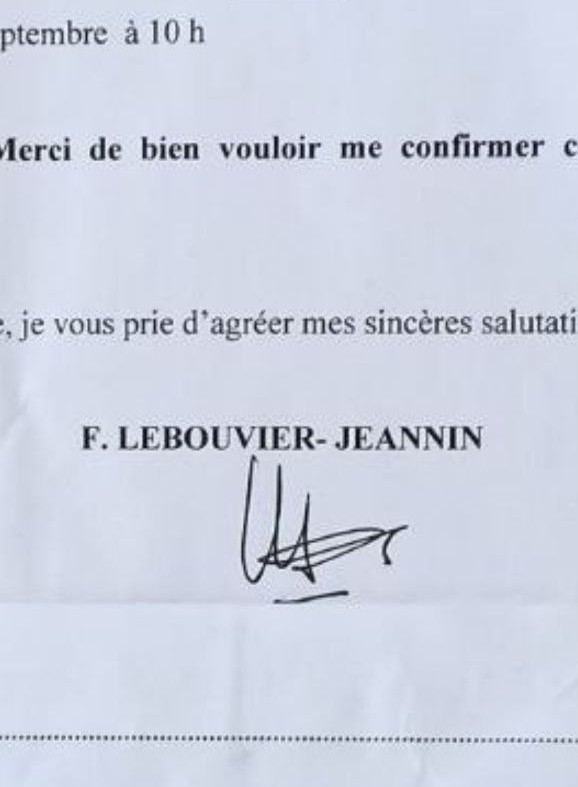 Capture de la zone signature