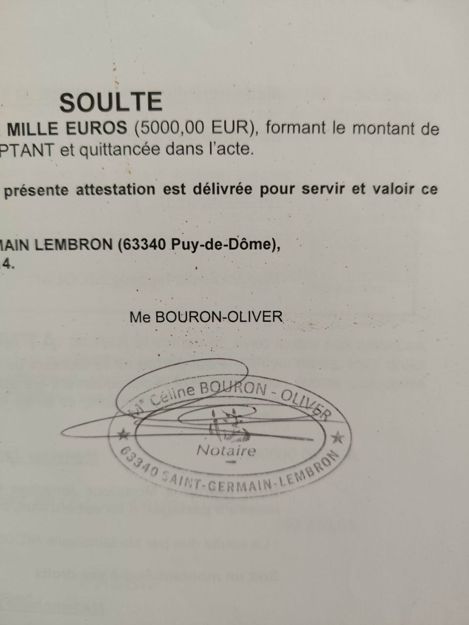 Capture de la zone signature