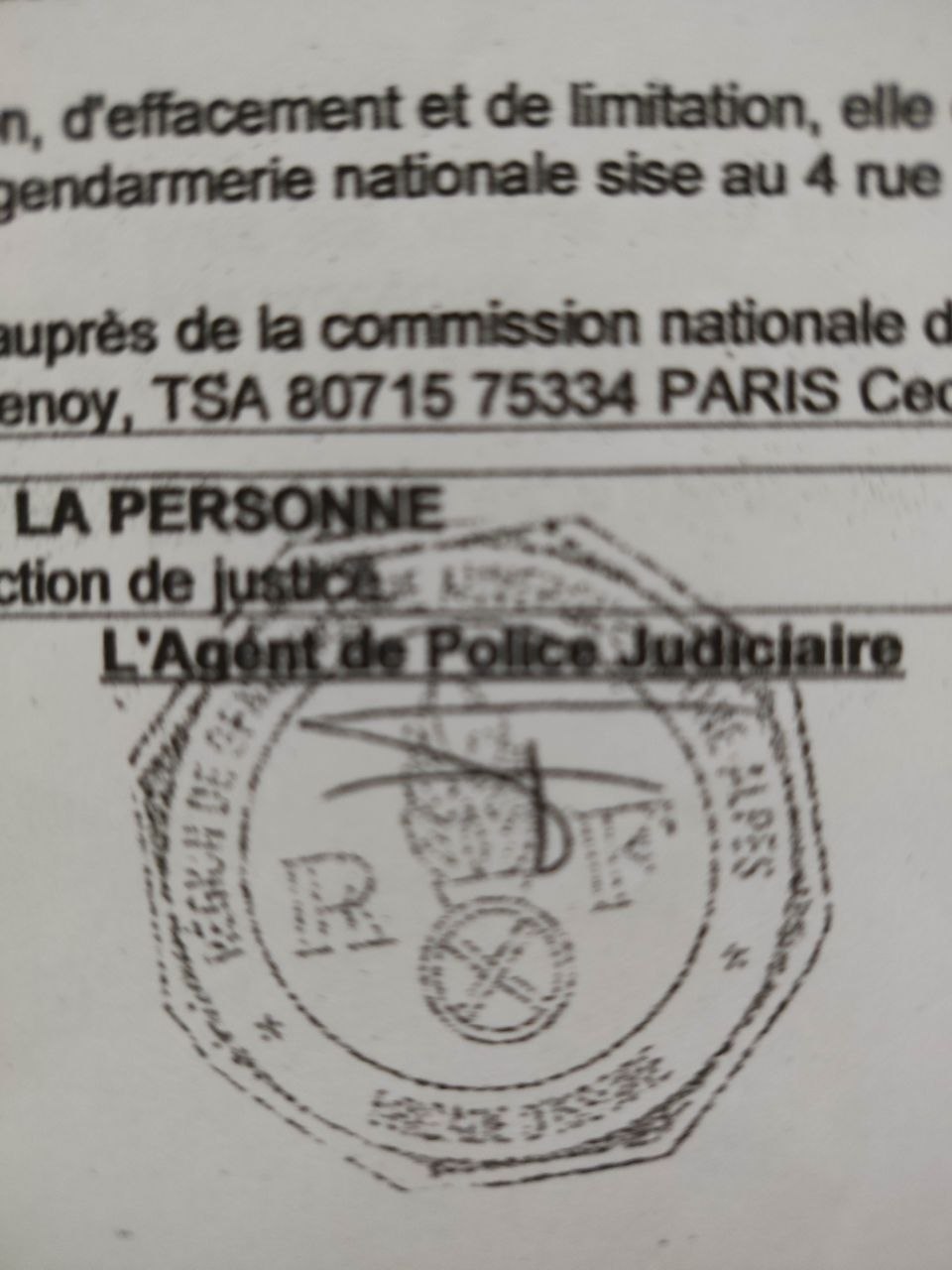 Capture de la zone signature