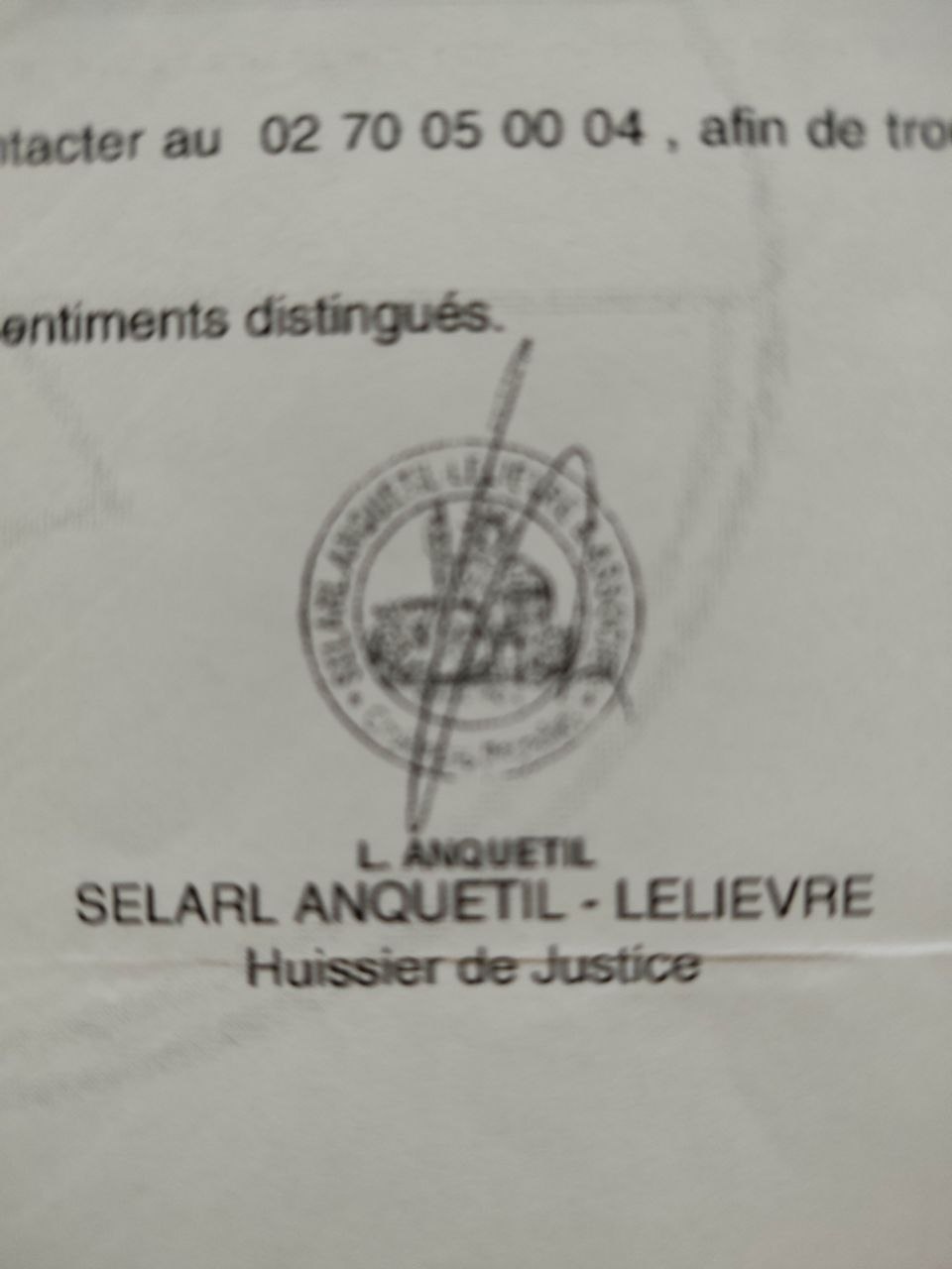 Capture de la zone signature