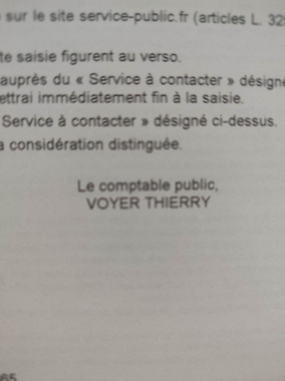 Capture de la zone signature