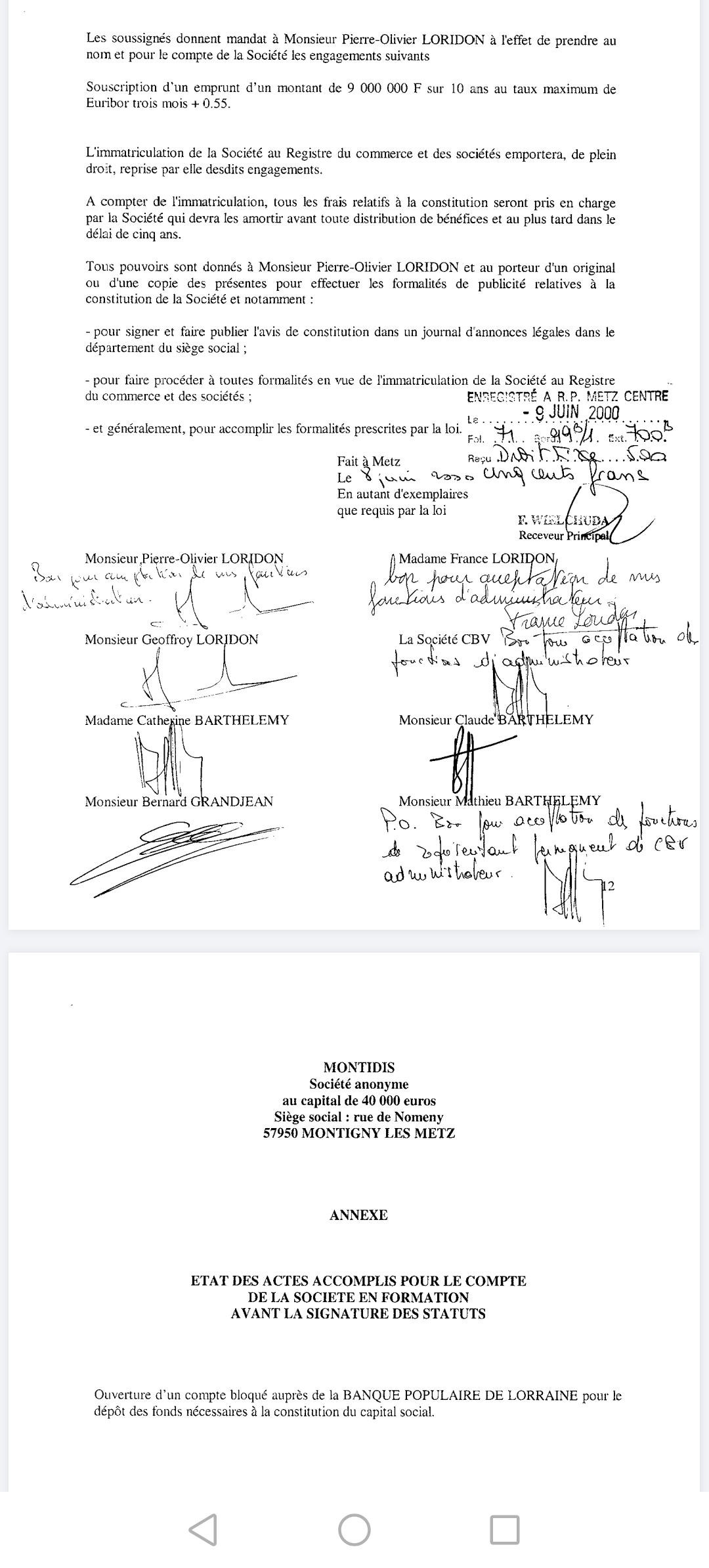 Capture de la zone signature