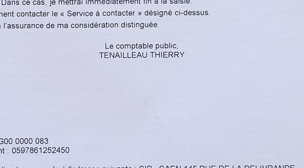 Capture de la zone signature